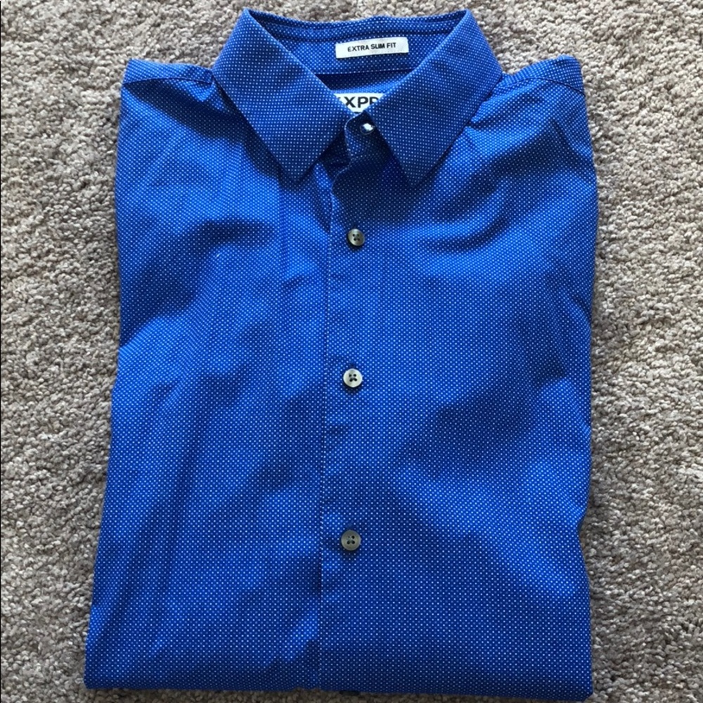 Express Men’s Extra Slim Fit Medium Blue Print